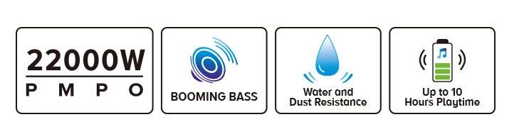 Portable Bluetooth Speaker-icons